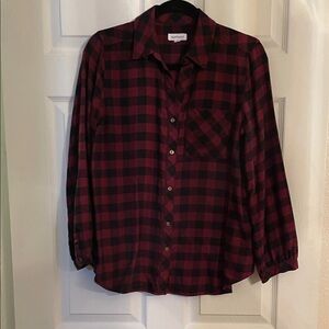 Westbound Burgundy and Black Plaid Shirt